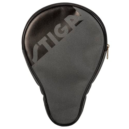 STIGA Ping Pong Paddle Cover – Padded Table Tennis Racket Case with Heavy-Duty Vinyl Construction, Zipper Closure, Reinforced Edge Protection for Travel and Storage - color: Grey