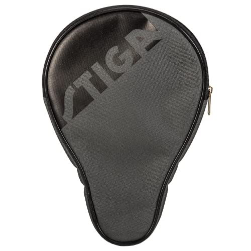 STIGA Ping Pong Paddle Cover – Padded Table Tennis Racket Case with Heavy-Duty Vinyl Construction, Zipper Closure, Reinforced Edge Protection for Travel and Storage - color: Grey