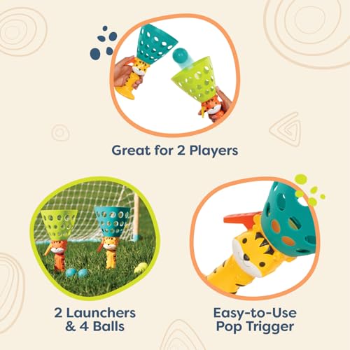 B. toys – Pop & Catch Game – 2 Launchers & 4 Balls – Ball Games for Kids – Outdoor Activity – 3+ Years– Pop 'n' Launch - style: Pop n Launch