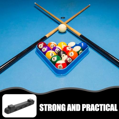 minkissy Billiard Cue Rack Wall-mounted 4-hole Solid Wood Pool Cue Holder Set of 2 Black Decorative for Game Room