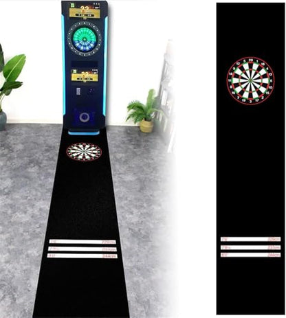Professional Rubber Dart Board Mat – Non-Slip, Soundproof Floor Protector with Throwing Lines for Dart Games(Color:Black)
