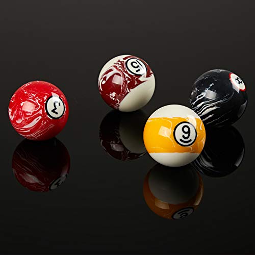 Collapsar Deluxe 2-1/4" Billiard Pool Balls Marble-Swirl Style Billiards Ball Complete 16 Ball Set (Several Style Available) - style: White Marble With Black Circle