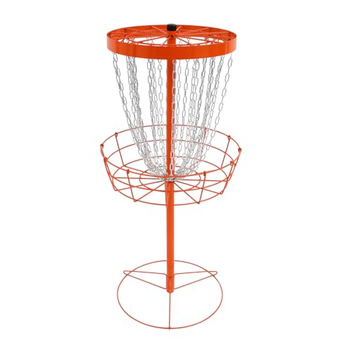 Disc Golf Baskets Golf Training Stand, 24 Chain Portable Disc Golfs Target, Professional Disc Golfs Training Basket Practice Set for Outdoor Backyards, Parks, Campsite, Orange