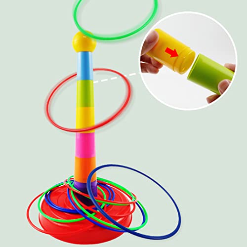 Plastic Game Set with Colourful Hoop Cone Carnival Game Set Kid Throwing Toy for Party Activity Supply 10PCS
