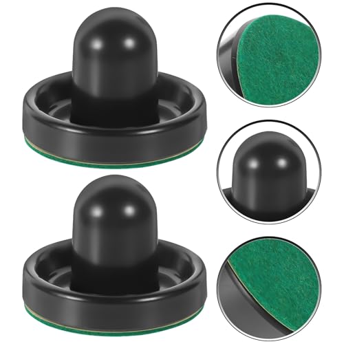 Air Hockey Pucks and Pushers Replacement for Game Tables Smooth Sliding Black Pushers with Black Pucks and Felt Covers Hockey Parts for Home Leisure Sports