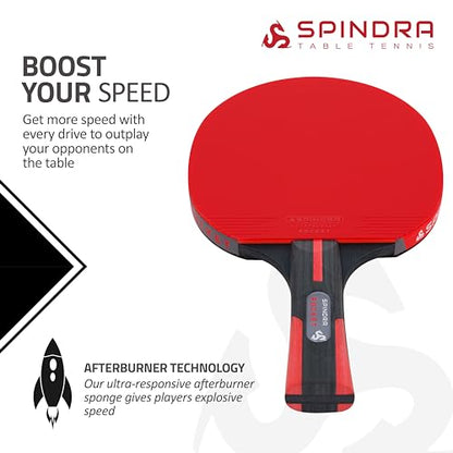 Rocket Performance Level Ping Pong Paddle, Intermediate/Advanced Table Tennis Paddle with 2MM Offensive Rubber, 2MM Afterburner Sponge, Included Protective Case to Accelerate Your Game