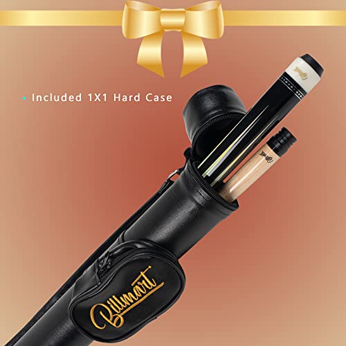 Billmart Pool Cue Stick, Low Deflection Shaft Billiard Cue Sticks with Hard Case, Pool Table Sticks Queue, 19-21 oz Pool Que - color: Brown, size: 21 oz