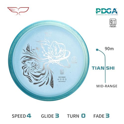 Yikun Midrange Disc Golf Discs|Pro Worlds 2025 Limited Edition|Overstable Mid-Range Discs Golf 170-176g| Technical Approach Disc for Wooded Courses in Premium Plastic - color: blue