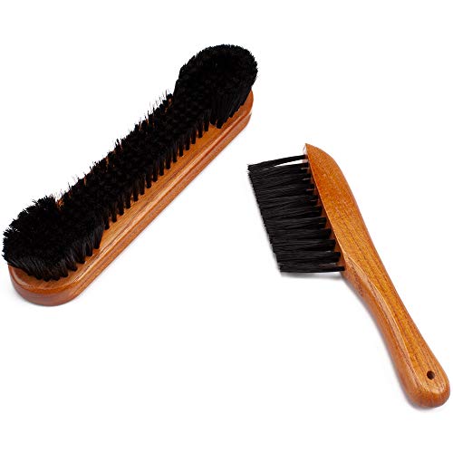 GSE Games & Sports Expert 2-Piece Solid Wood Billiard Pool Table Brush and Rail Brush Set, Billiards Pool Table Cleaning Tools - color: Oak