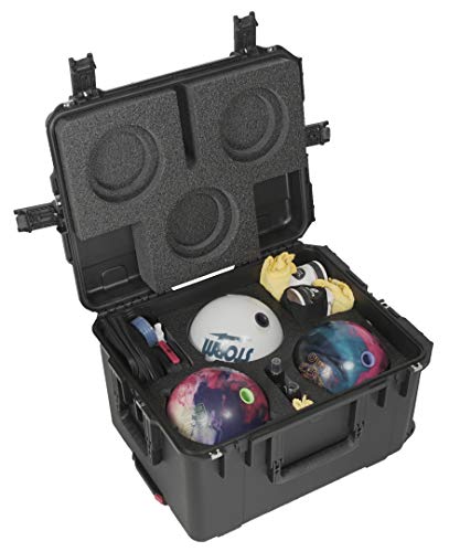 Case Club Heavy Duty Waterproof Bowling Ball Cases with Wheels and Extension Handle - style: 3 Ball