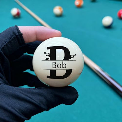 Custom 57mm Billiard Cue Ball with Pouch - Personalized Text/Logo Pool Cue Ball, Birthday Gifts for Dad, Husband, Billiards Player, Billiards Lover, Wedding Father's Day Valentine's Day Gifts - color: Text or Logo