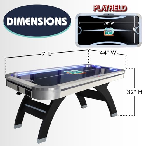 Freetime Fun 7ft Air Hockey Table 7 ft Game Table Full Size Fun Arcade Hockey Table Air Powered Indoor LED Lights 2026 Updated!