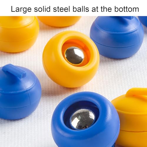 Asixxsix Tabletop Curling Game, Portable Board Game with Foldable Mat and 16 x Balls, Family Set for Home & Outdoor Fun Indoor Table