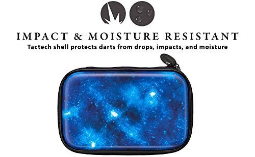 Casemaster Sentinel 6 Dart Case, Holds Extra Accessories, Tips, Shafts and Flights, Compatible with Steel Tip and Soft Tip Darts, Impact & Water Resistant Tactech Shell, Galaxy - color: Tactech Shell Galaxy