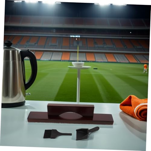 Shuffleboard Table Cleaning Kit with Sand Brush and Dustpan Set, Portable Shuffleboard Court Broom for Table Maintenance, Wine Red Handle, Home and Bar Game Room Accessory