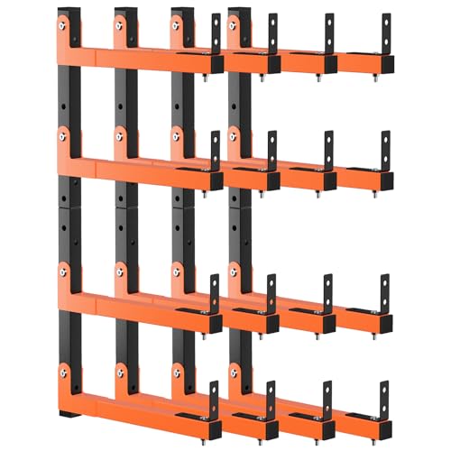 32" Lumber Storage Rack, Upgrade Folding Lumber Rack Wall Mount, Heavy Duty Adjustable Metal 8 Level Wood Storage Rack for Garage Storage Organization, 4 Packs - style: 4 Pack 32In