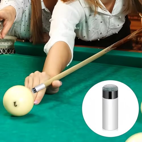10 Sets Billiard Cues Tips Replacement Kit, White Pool Cue Stick Ferrules & Blue Screw On Pool Cue Tips in 0.47inch, Billiards Club Repair & Maintenance Accessories