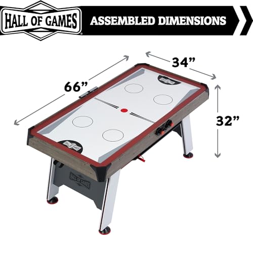 Hall of Games Air Hockey Table, Indoor Arcade Gaming Sets with Electronic Score Systems, Perfect for Family Game Rooms - style: 5.5 Ft. Arcade (2-in-1)