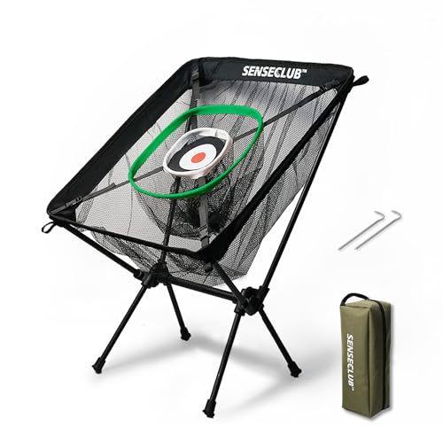 SENSECLUB Foldable Chipping Net & Floating Green, Indoor Golf Practice Chipping Target, Backyard Golf Game & Gifts - style: Pro Net