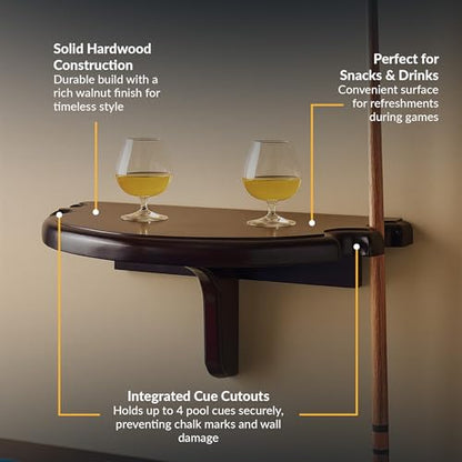 Hathaway Premium Half Moon Wall Shelf - color: Walnut Finish