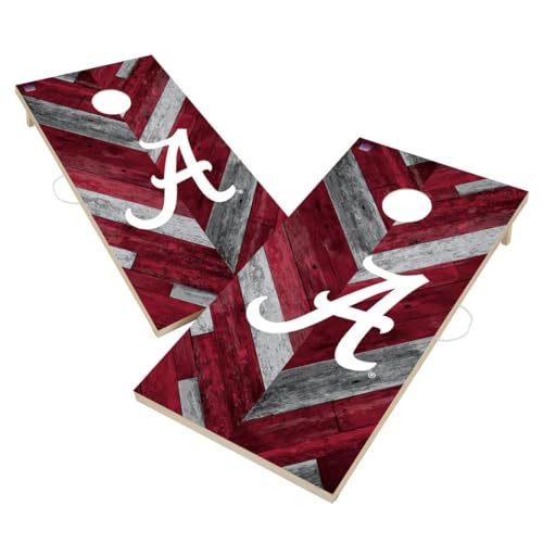 College Team Cornhole Boards, 2x4 Regulation Corn Hole Board Set, Officially Licensed Cornhole Boards, Perfect for Tailgates - color: Alabama, size: 1. NO Fun Accessories