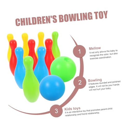 WOONEKY 12Pcs Bowling Set Interactive Outdoor Fun with Pins Balls Materials for Preschoolers for Family Playtime and Garden Games