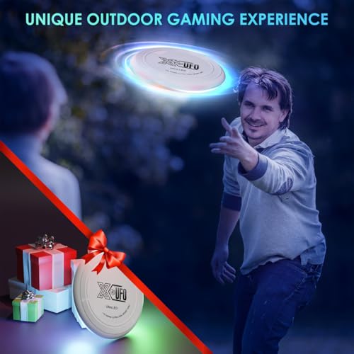 X-UFO LED Golf Disc 175g - Tri-Color Sensor, USB-C Rechargeable Glow in the Dark Disc for Night Play, Beach, Camping