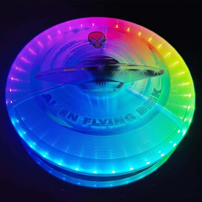 LETAO RGB Flying Disc - 38 LEDs, 12 Lighting Modes, Rechargeable, Waterproof, Lightweight & Safe for Kids & Adults