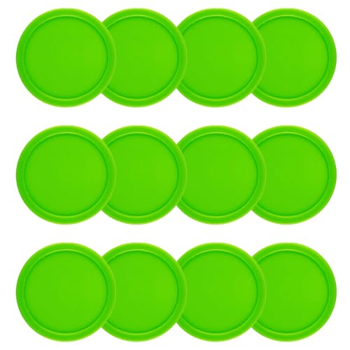 12 Pack 2.5 Inch Air Hockey Pucks for Small Size Table - color: Green
