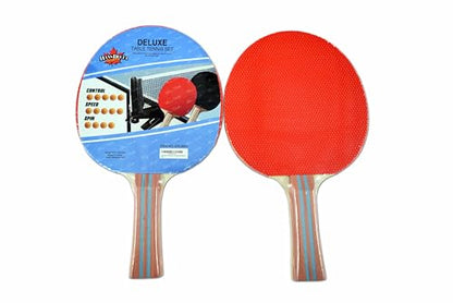 HAN'S DELTA Ping Pong Paddle Sets - 2 or 4 Player Table Tennis Paddles, Pingpong Balls & Net - Table Tennis Equipment & Ping Pong Accessories - style: Deluxe Set (2 Paddles+6 Balls+Heavy Duty Net&Post)