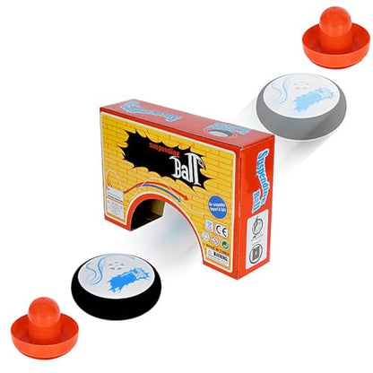 Air Hockey Hover Puck,Elektrisch Schwebendes Hockey Set Mit 2 Roten Air Hockeys Schiebern,Floating Air Hockey Game,Mini Electric Hover Puck,Portable Hover Disc Table Toy for Kids Adults Family