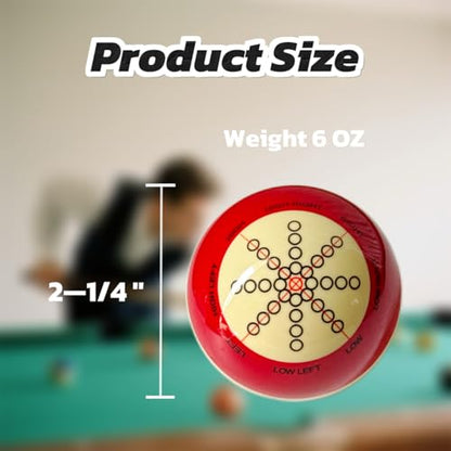 6 Dots Cue Ball With Case,Training Billiard Ball,2-1/4" Practice Training Artifact,Pool Cue Ball with Six Dots,Three Finger Gloves and Billiard Ball Bag - color: Training Artifact