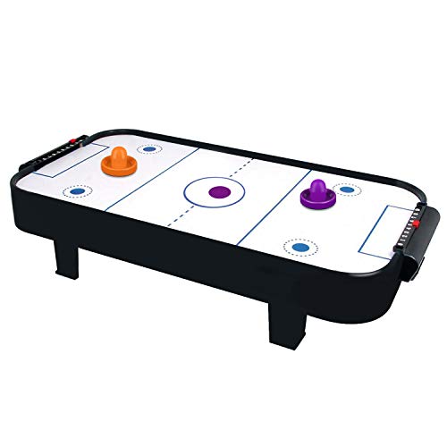 ONE250 Air Hockey Pushers and Red Air Hockey Pucks, Goal Handles Paddles Replacement Accessories for Game Tables (4 Striker, 4 Puck Pack) - color: Orange & Purple