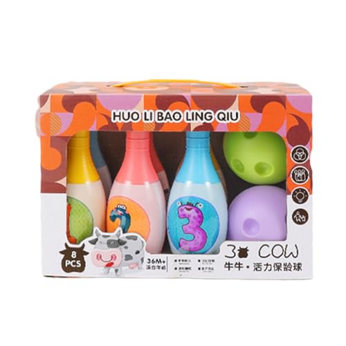 Bowling Set 8Pc Toddler Game Indoor Outdoor Lawns Kits Educational Toy for Preschoolers, Garden Game Indoor Outdoor Lawns Kits - color: C