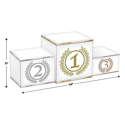 Beistle 3-D Podium Centerpieces – 2 Pack Tiered Awards Podium Display Decorations for Victory Tables, International Tournaments, Achievement Celebrations, Banquets, Ceremonies and Events, 5" x 14" - style: Podium