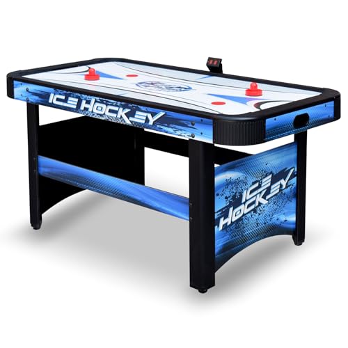 Hathaway Face-Off 5-Foot Air Hockey Game Table for Family Game Rooms with Electronic Scoring, Free Pucks & Strikers