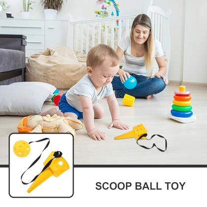 Totority Cup and Ball Game - Kids Catch Ball Toy Yellow Catcher Set for Outdoor & Indoor Fun, Durable & Easy Grip, Perfect for Hand-Eye Coordination Development, Family Playtime & Birthday Gift