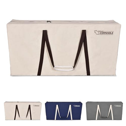 GoSports 4 x 2 ft Canvas Cornhole Carrying Case - Choose Navy Blue, Gray, or Natural - PRO Grade - style: Natural