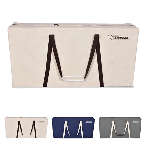 GoSports 4 x 2 ft Canvas Cornhole Carrying Case - Choose Navy Blue, Gray, or Natural - PRO Grade - style: Natural