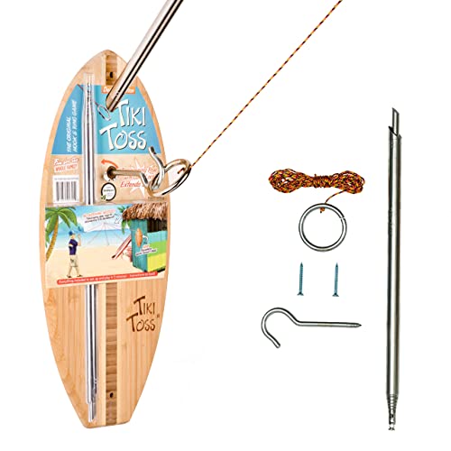 Tiki Toss Ring Toss Game for Adults - Hook and Ring Games with String and Hooks for Indoor/Outdoor Use, Man Cave Decor & Stuff, Gifts for Men/College - Standard or Deluxe 12.3" / Tiny 5" - color: Deluxe 12.3 Inch
