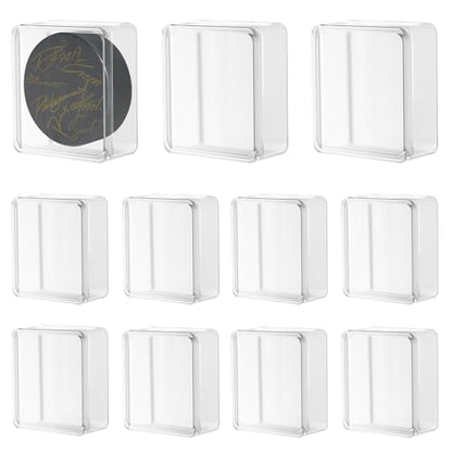 Hockey Puck Display Cases, Acrylic Cube Square Hockey Puck Display Cases - Fits Official Size Hockey Puck (12 PCS) - size: 12 PCS