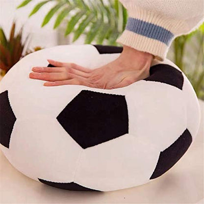 AOQI Fluffy Stuffed Toy Soccer Ball Plush Pillow Soft Durable Stuff Soccerball Gift for Kids Boy Baby (Black -White,7.8inch/20cm) - color: Black -White, size: 7.8inch/20cm