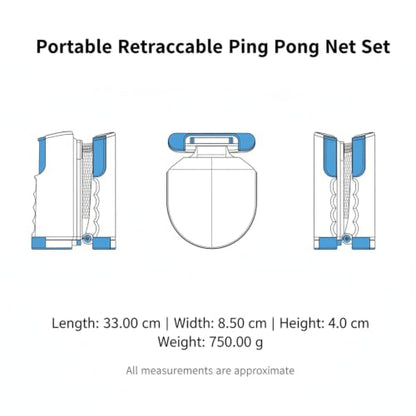 Portable Retractable Ping Pong Net Set with 2 Rackets & 3 Balls, Tool-Free Clamp for Any Flat Table - color: Black