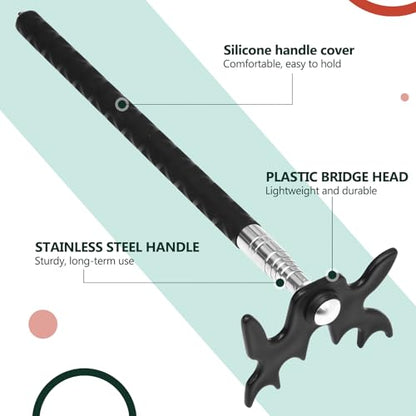 Skylety Retractable Billiard Cue Stick Bridge with Bridge Head, Snooker Set Billiard Pool Cue Accessory for Pool Table