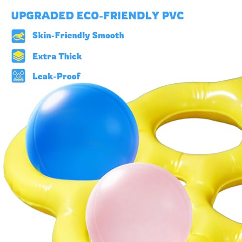 JOMBY Pool Toys, 2-in-1 Giant Inflatable Tic Tac Toe Float Game for Kids Adults Family, with 10 Balls for Adults Teens Kids 2-10 Players