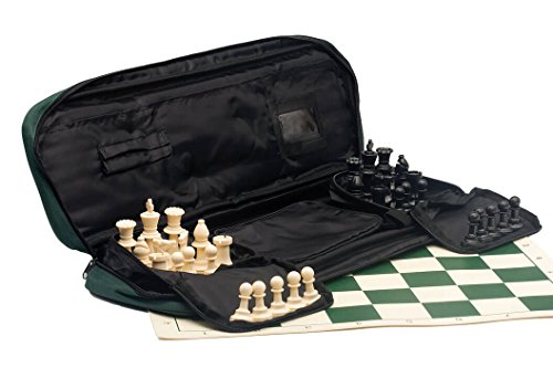 Deluxe Chess Set Combination - Triple Weighted - by US Chess Federation (Forest Green) - color: Forest Green