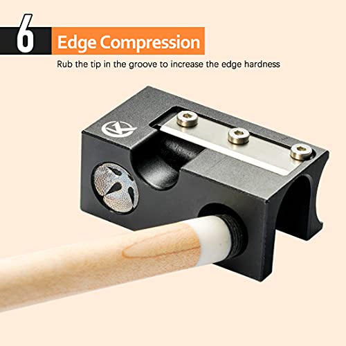 KONLLEN 8-in-1 Cue Tip Repair Tool Billiard Accessory | Multi-function repair tool, shaping trimming burnishing, cue maintenance accessory