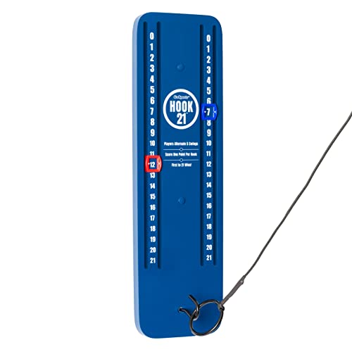 GoSports Hook 21 Ceiling Mount Ring Swing Game - Play Indoors or Outdoors - Blue, Gray, Natural or Red - color: Blue