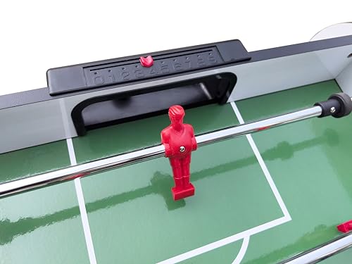Table Soccer Game Table, Mini Foosball Table for Adults, Compact Indoor Football Table Games with Smooth Rods and Scoreboard, Includes 2 Balls for Home Game or Office Entertainment, Wood