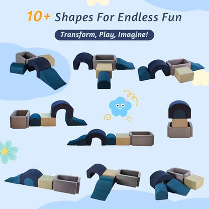 Climbing Toys and Blocks - Indoor Soft Foam Climber PlaySet for Toddlers, Kids, and Babies Ages 1-3 - Perfect for Crawling and Ball Pit Play